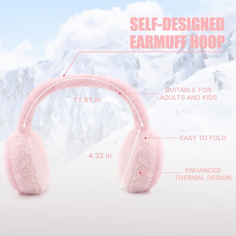 YATANAM Women Ear Muffs Winter Girls White Earmuffs Fuzzy Kids Black Ear Muff Cute Fluffy Ear Warmers Foldable Ear Covers Boy - Image 4